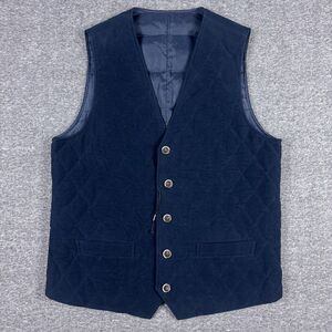 SUITSUPPLY Quilted Waistcoat Vest Mens XXL Larusmiani Tessuti Pure Cotton Blue‎